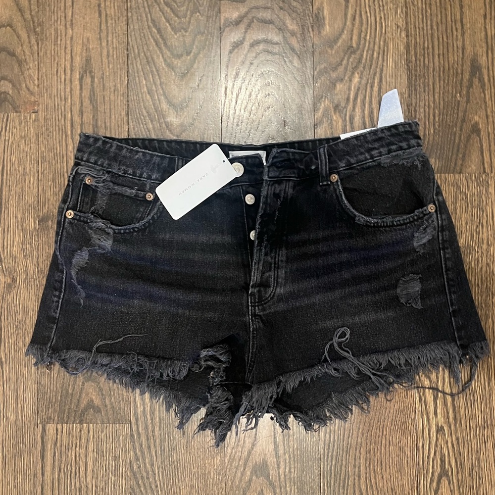 Zara dark denim shorts NWT